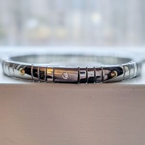 Milor 14k Gold/Stainless Steel, Diamond bracelet